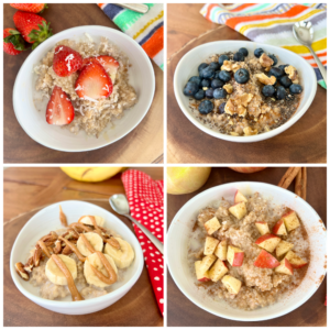 4 healthy oatmeal recipes in bowls