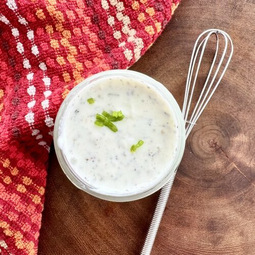 Healthy Ranch Dressing in a bowl