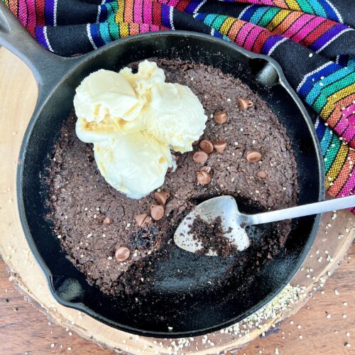 Healthy brownies with healthy vanilla ice cream