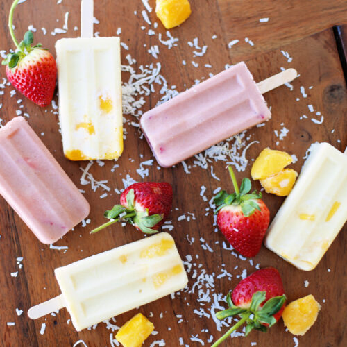 healthy homemade popsicles with fresh fruit