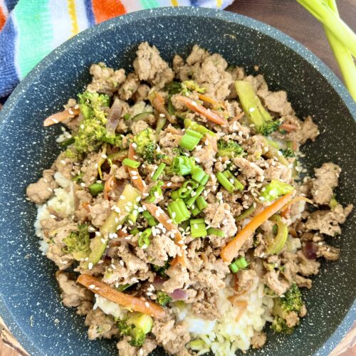 teriyaki turkey in a bowl