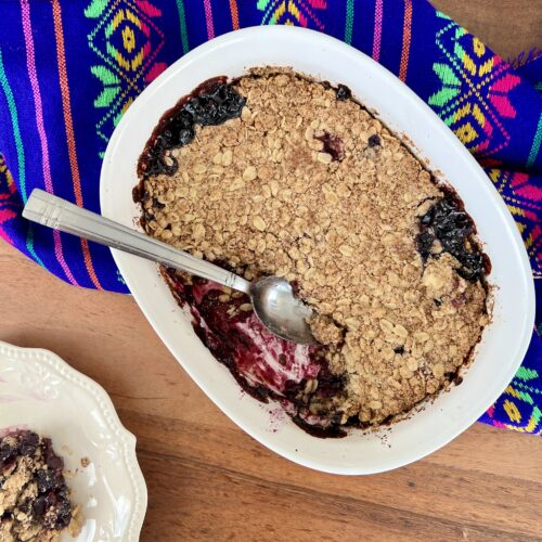 healthy berry cobbler - gluten free and in a baking dish