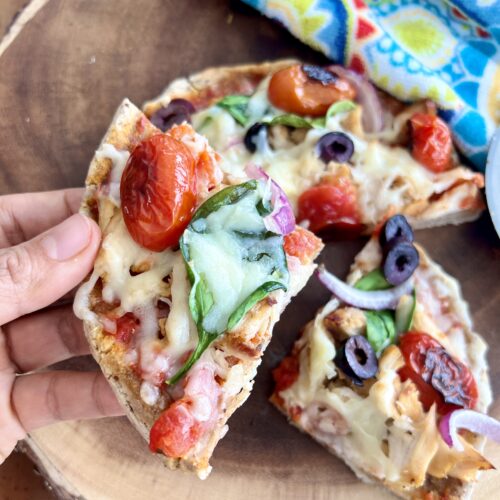 one slice of gluten free pizza